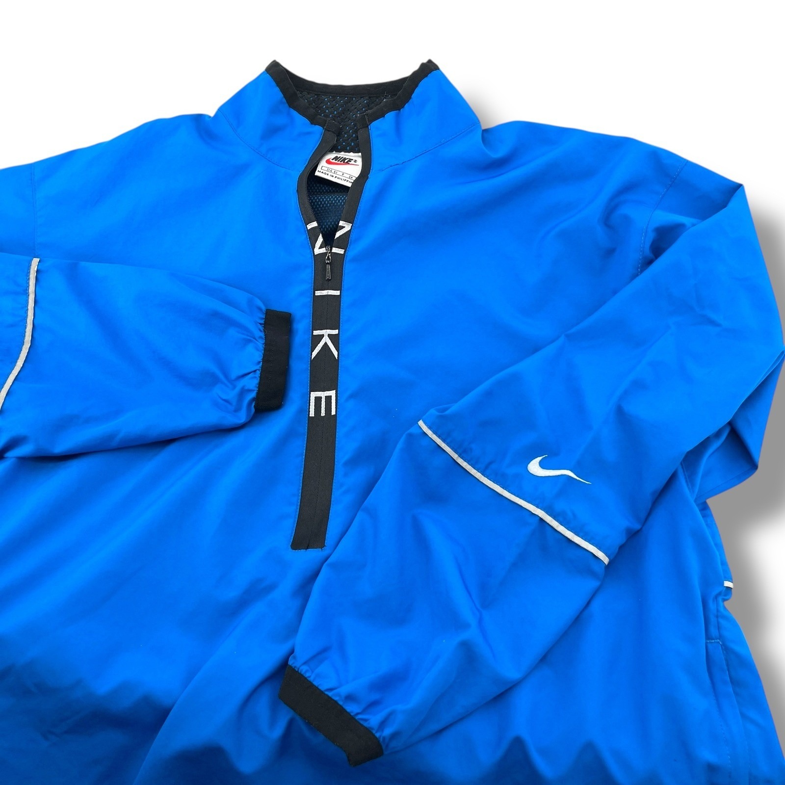 Vintage Nike Men Blue 1/2 Zip Pullover Windbreaker Vented Jacket Athletic Size S